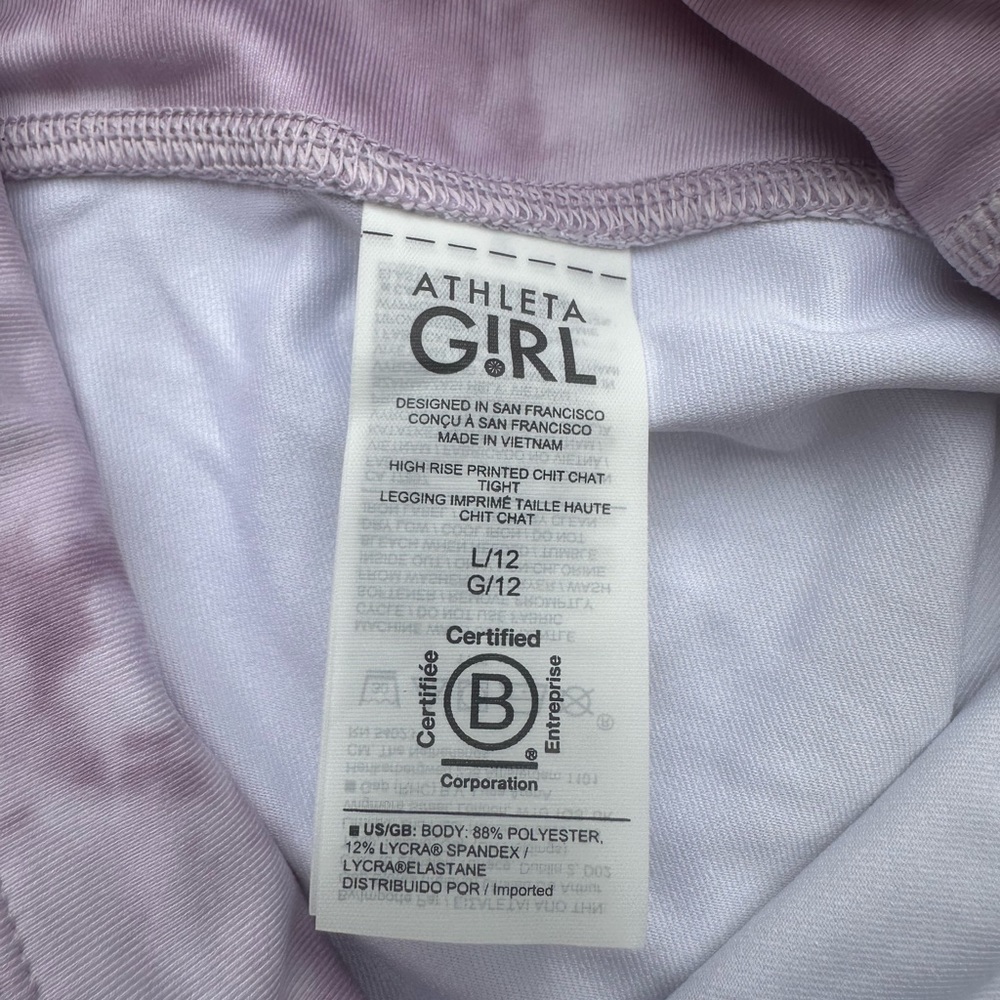 NWT ATHLETA GIRL
HIGH RISE PRINTED CHIT CHAT TIGHT
LEGGING size L 12 - Picture 6 of 7